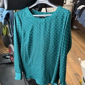 Banana Republic Teal Polka Dot Blouse